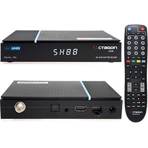 OCTAGON SX88 V2 (Versie 2) 4K UHD S2 IP 1xDVB-S2 E2 Linux Smart TV satellietontvanger, Multiboot SW: Define OS + E2 Linux, H.265, Sat to IP, Kaartlezer, Multiroom, YouTube, Mediatheek, Web-Radio, HD H