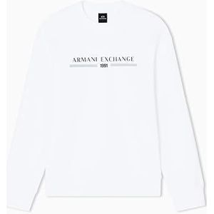 Armani Exchange Heren Center Chest Logo Crewneck Sweatshirt, deep navy, XL