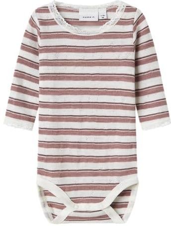 Name It - NBFWANG WOOL NEEDLE LS BODY NOOS - Antler - Bodystocking - Van Zuivere Merinoswol