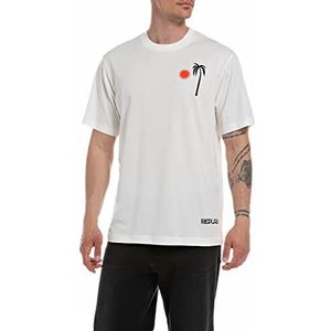 Replay T-shirt voor heren, 011, natuurlijk wit., XS