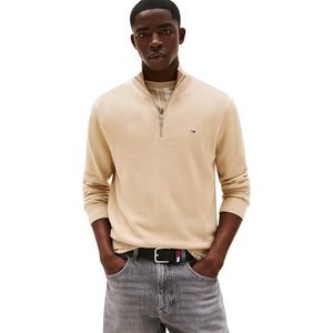 Tommy Jeans Herentrui met halve rits, Khaki (slib), XS