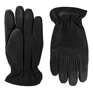 Marmot Heren Basic Work Glove, gevoerde lederen handschoenen, robuuste werkhandschoenen, met sneldrogende binnenvoering, zwart, S
