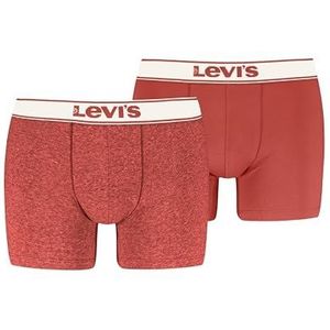 LEVIS Heren Vintage Heather Organic Cotton Boxer, red combo, S (2 stuks), Red Combo, S