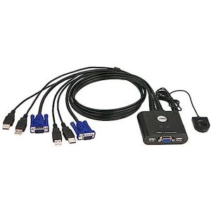 Aten CS22U 2-Port USB VGA KVM-switch, zwart