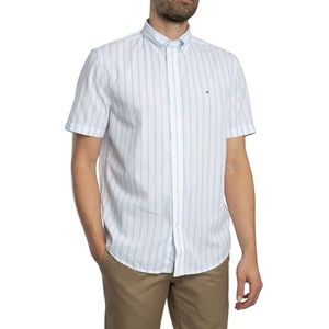 Tommy Hilfiger S/S overhemd voor heren, blauw (Sweet Blue/Optic White), S