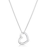 DIAMORE Halsketting Dames Harthanger Liefde Elegant met Diamant (0.02 ct.) in 925 Sterling Zilver