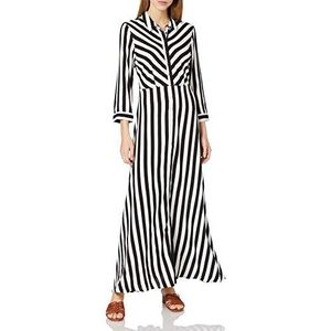 YAS YASSAVANNA Damesjurk, Black/Stripes: w White Stripes/Stripes: w White Stripes, XS