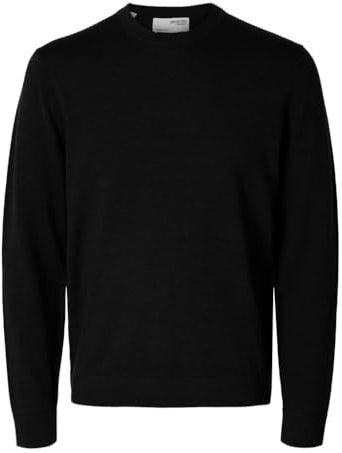 Selected - Tray - Gebreide Trui - Zwart - 100% Merino Wol