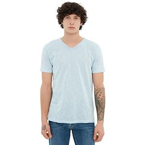 Trendyol Heren Blauer mannelijke basic reguliere pasvorm V-hals 100% katoen Flamli Mexrem T-shirt, blauw, medium
