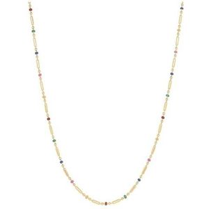 LUXENTER 18ct geel goud Multicolor Crystal Ukdra verstelbare metalen kristal ketting, verstelbaar, metaal, kristal, Ajustable, Metaal, Kristal