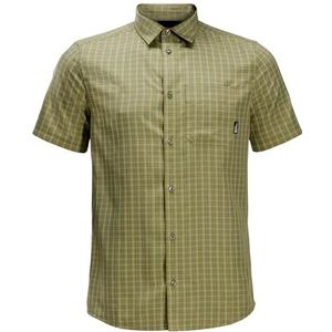 Jack Wolfskin El Dorado T-shirt voor heren, korte mouwen, voor heren, Bay Leaf Check, XL