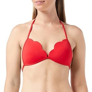 Seafolly Tri bikinitop met bloemblaadjesrand voor dames, Chili Chili Rood, 40