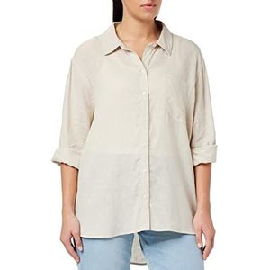 ONLY Vrouwelijk overhemd eenkleurige linnenmix, maanbeam, M