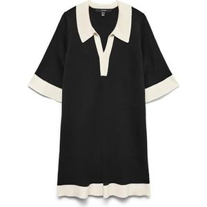 Vmoli - Midi-jurk - Gebreide Jurk - V-Hals - 7/8 Mouwen - Regular Fit