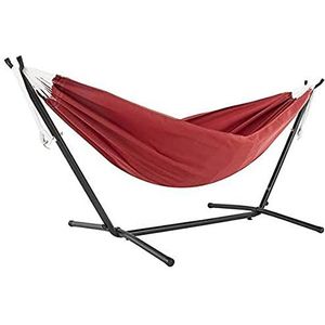 Dubbele Sunbrella® hangmat met standaard - Crimson