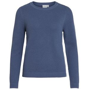 Vila Dames Vidalo O-Neck L/S Knit Top-Noos Gebreide Trui, Bijou Blue., L