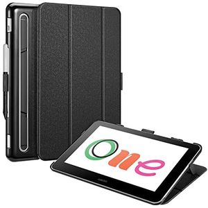 Fintie Hoes voor Wacom One Creative Pen Display 13,3 inch, Trifold Stand Lichtgewicht SlimShell Beschermhoes voor 13,3 inch Wacom One Drawing Tablet, Zwart