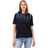 CECIL Shirt met capuchon met tekst Urban Dark Blue L
