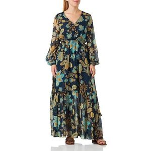 Guess Damesjurk, ORIANE jurk, W2BK25WEXJ2-P7CG, bloemenpatroon, blauw/groen, S, Meerkleurig, S