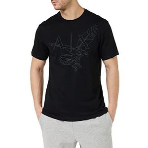 Armani Exchange Heren duurzame stof, gedrukt logo Eagle, regular fit T-shirt, zwart, extra klein, zwart, XS