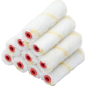 Fit For The Job geweven miniverfrollers met gemiddelde poollengte 10-delig 100 mm voor doe-het-zelf verven, voor een gladde afwerking met emulsieverf op binnenmuren en plafonds