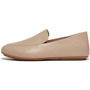 Fitflop Allegro Crush-Back lederen instappers voor dames, Latte Beige, 36 EU