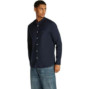 Tommy Hilfiger Heren shirt met lange mouwen en normale pasvorm, Blauw (Woestijnhemel), S