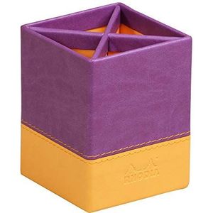 Rhodia 318910C Pennenkoker (8 x 8 x 11 cm, praktisch en duurzaam, kunstleer, elegant, ideaal voor op kantoor) 1 stuk, violet