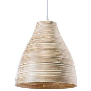 LUSSIOL Armatuur Calculta pm, bamboe hanglamp, 60 W, naturel, ø 30 x H 33 cm