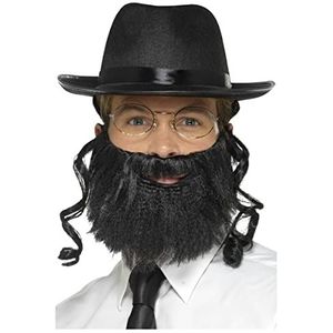 Rabbi Kit, Black, with Hat, Attached Hair, Beard & Glasses