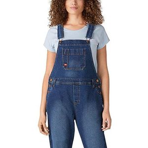 Dickies Dames Denim Boyfriend Bib Overall, Retro Stonewash, XS