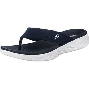 Skechers Onderweg 600 Zonnig dames Teenslipper, Navy textiel, 42 EU