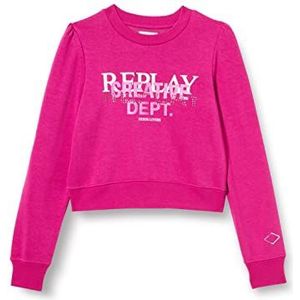 Replay Sweatshirt voor meisjes van katoenmix, 306 Wild Berry, 8 Jaren