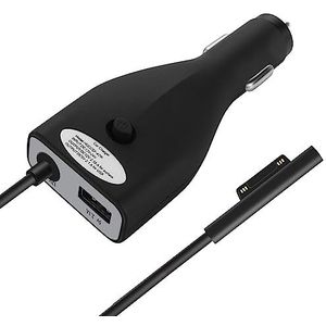 Sisyphy Surface Autolader met USB-oplaadpoort, totaal 42W 12V 2,58A voeding, compatibel voor Microsoft Surface Pro7 + Plus Pro6 Pro5~3 Surface Go 1/2 Laptop 1/2/3 Surface Book