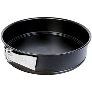 Dr. Oetker Springvorm Ø 26 cm, bakvorm met platte bodem, ronde cakevorm van staal met anti-aanbaklaag (kleur: zwart), hoeveelheid: 1 stuk