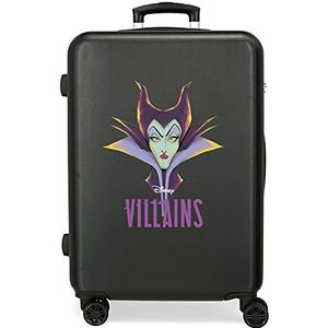 Disney Villains Malefica koffer, middelgroot, zwart, 46 x 65 x 23 cm, stabiele ABS-combinatiesluiting, zijdelingse combinatiesluiting, 56 l, 3 kg, 4 dubbele wielen, Zwart, Eén maat, Middelgrote koffer