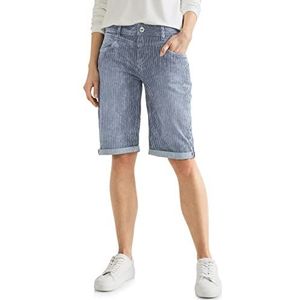 Street One dames jeans bermuda, Washed Indigo Stripes, 27W