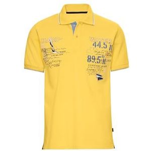 Poloshirt met maritiem printmotief, lichtgeel, 3XL