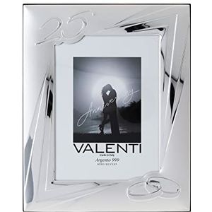 Valenti&Co Fotolijst van zilver, 13 x 18 cm, ideaal als cadeau voor zilveren bruiloften, 25 jaar bruiloft of 25e verjaardag van familie of moeder en papa.