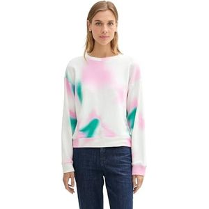 TOM TAILOR Denim Sweatshirt voor dames, 37053 - Off White Abstract Print, XXL