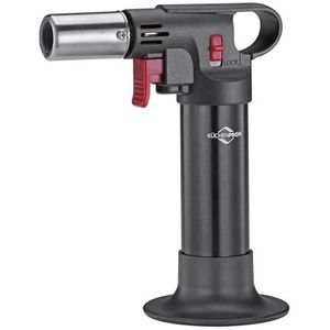 Küchenprofi Classic Flambeerbrander voor de keuken, instelbare vlamgrootte, vergrendelingsfunctie, navulbaar met butaan, gasbrander met patroon, keukenbrander