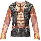 Widmann - Shirt rocker/biker voor mannen, themafeest, carnaval