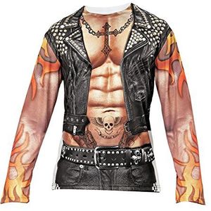 Widmann - Shirt rocker/biker voor mannen, themafeest, carnaval