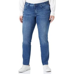 TRIANGLE Dames Slim: Jeans van stretchdenim, donkerblauw, 46W x 30L