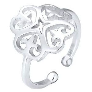 Elli Ring dames ornament uitgesneden bloem in 925 sterling zilver rose goud verguld