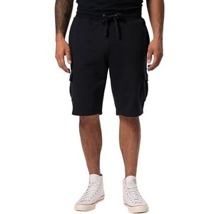 JP 1880 Heren grote maten grote maten Menswear L-8XL JP1880 Sweat-Cargobermuda, elastische tailleband, cargozakken, tot 7 XL 805708, Donkerblauw, XL
