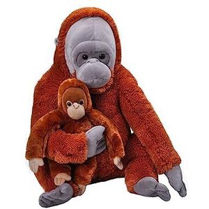 Wild Republic 24718 Jumbo Mama en Baby Orang-oetan, Gevuld dier, 30 inch, Cadeau voor kinderen, pluche speelgoed, vulling is gesponnen gerecycleerde waterflessen