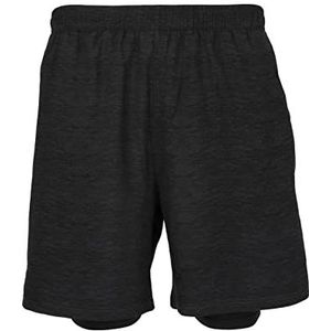 ENDURANCE Heren functionele shorts Vans 2-in-1 shorts met duurzame binnenshorts 1001BM Black Melange, 4XL