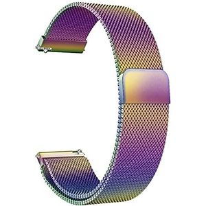 LYYLTX Roestvrij stalen mesh horlogeband metaal vervangende armband magneetsluiting smartwatch snelsluiting horloge reserveband voor dames heren 14 mm 16 mm 18 mm 20 mm 22 mm 24 mm, veelkleurig, 22mm
