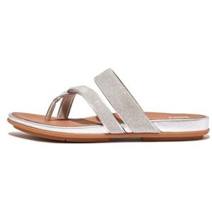 Fitflop Gracie Shimmerlux riempjessandalen voor dames, Zilver, 37.5 EU